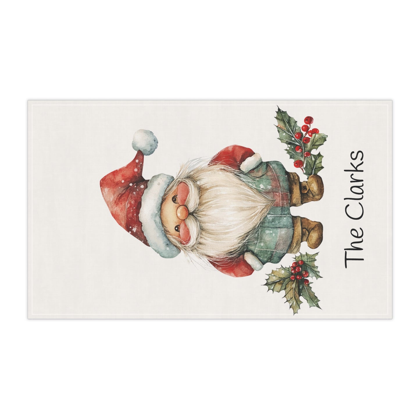 Santa Gnome Tea Towel