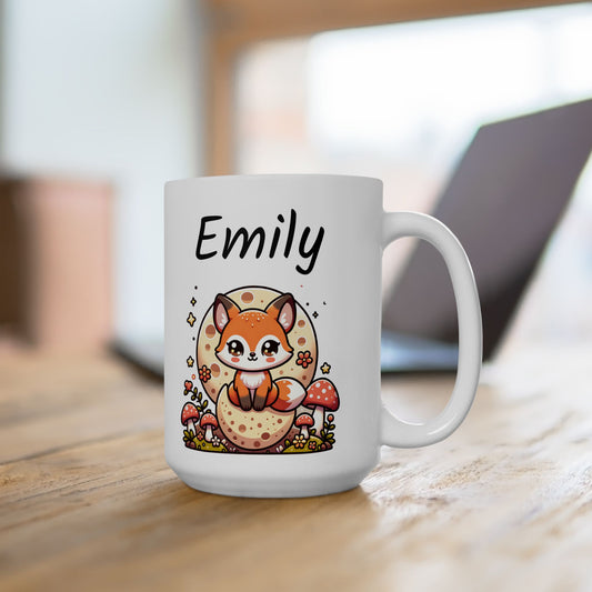 Ceramic Mug - Personalized Cute Fox Design