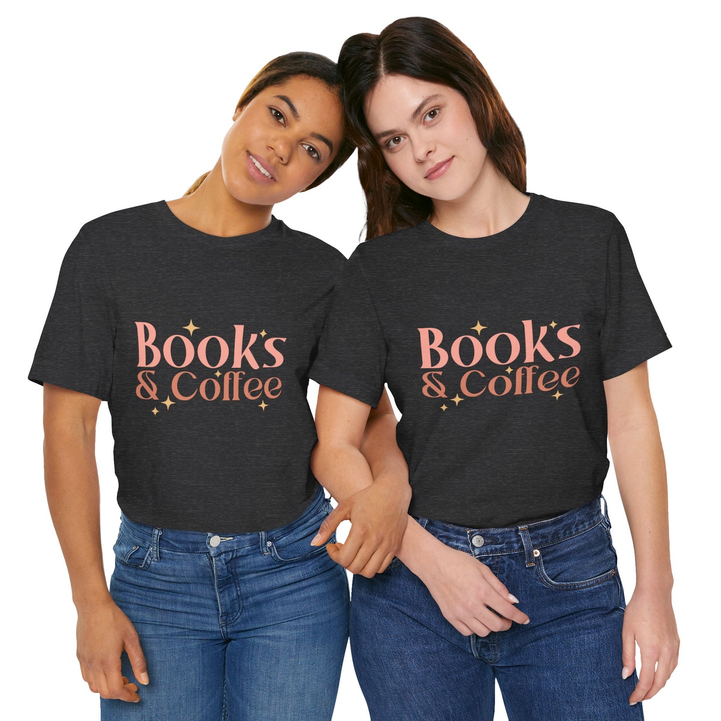 Books and Coffee Unisex Jersey Short Sleeve Tee