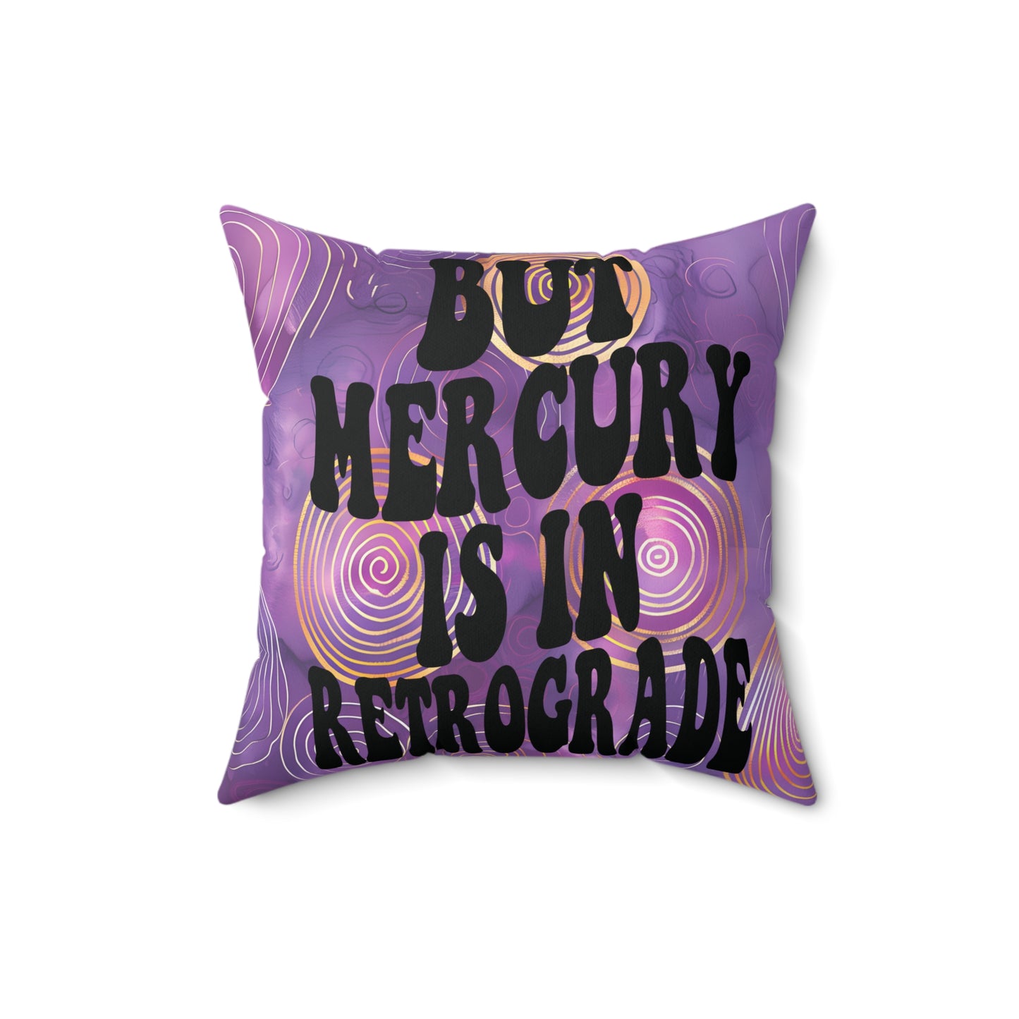 Purple Mercury in Retrograde Square Accent Throw Pillow