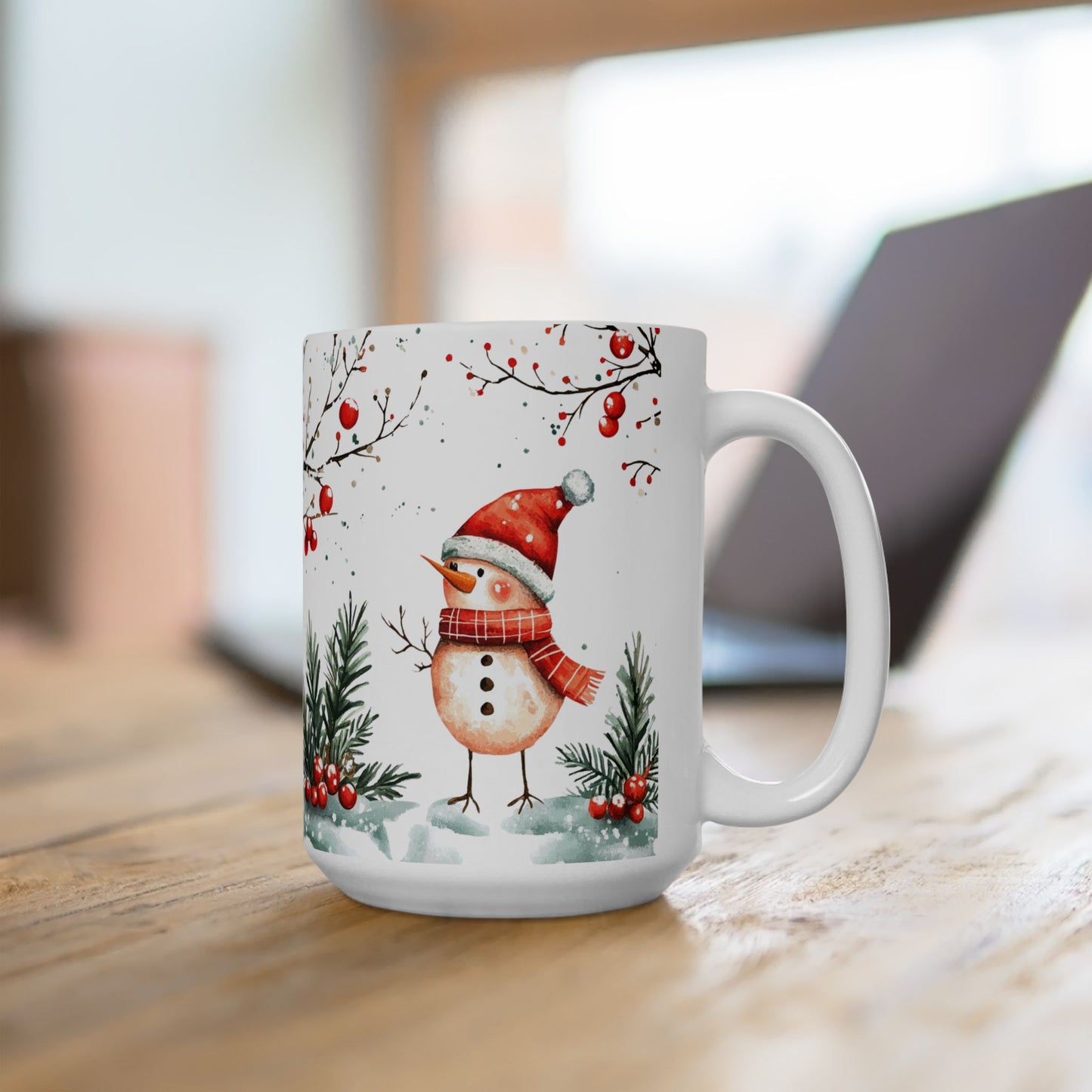 Snowbird Winter Scene Ceramic Mug