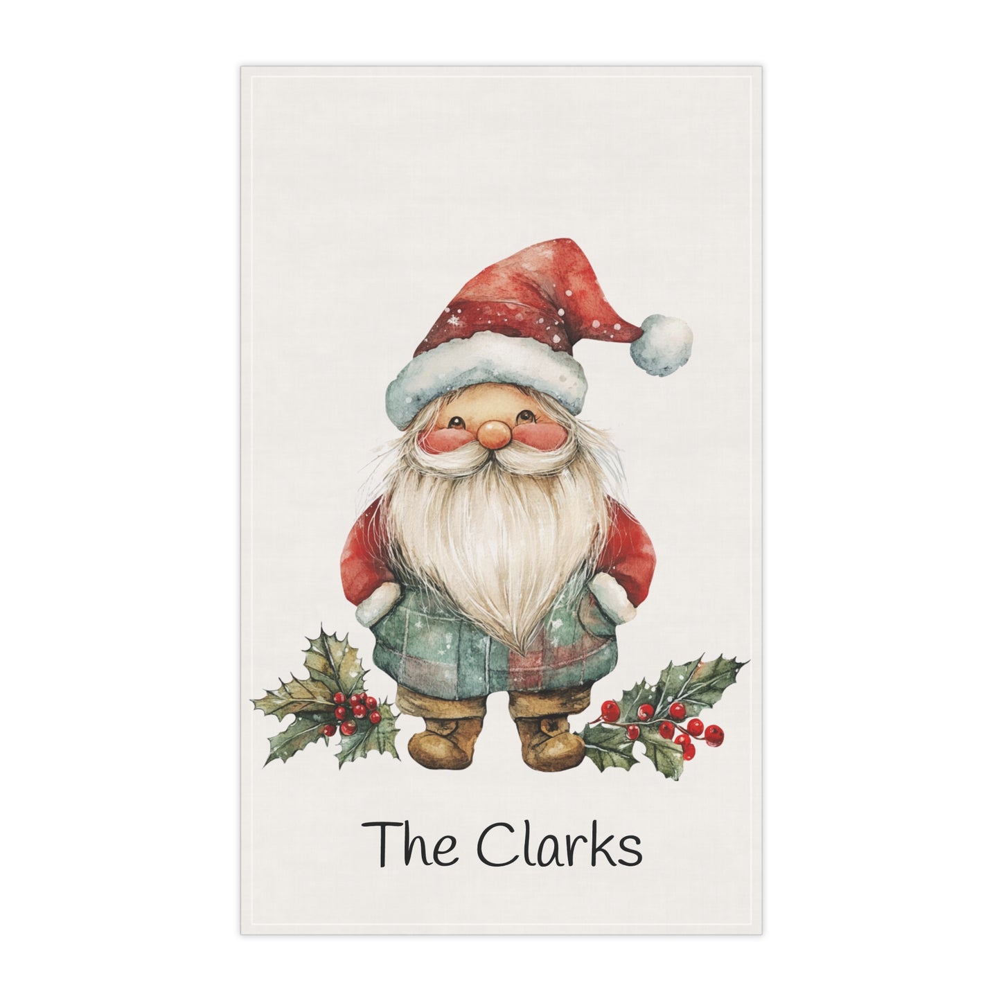 Santa Gnome Tea Towel