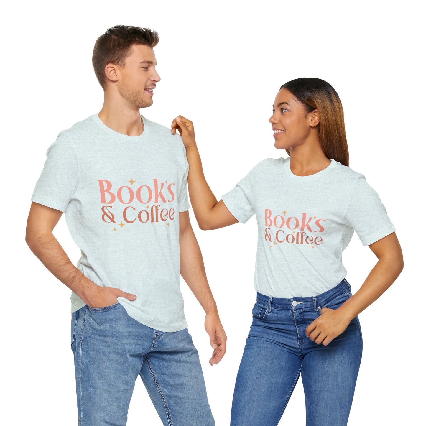 Books and Coffee Unisex Jersey Short Sleeve Tee