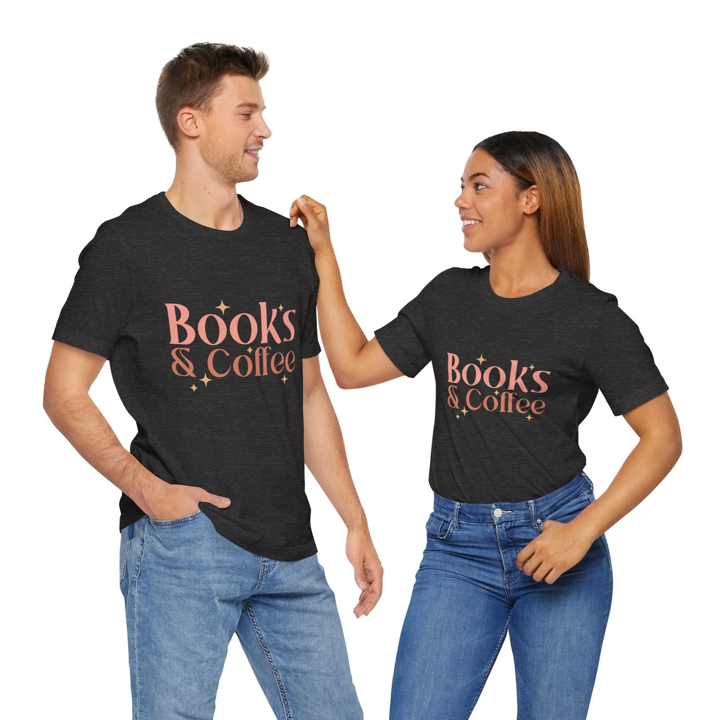 Books and Coffee Unisex Jersey Short Sleeve Tee