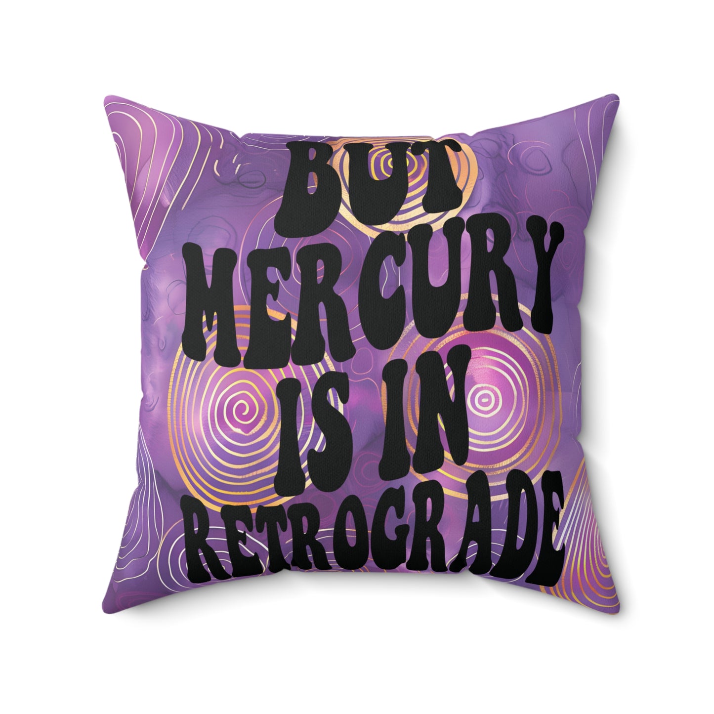 Purple Mercury in Retrograde Square Accent Throw Pillow