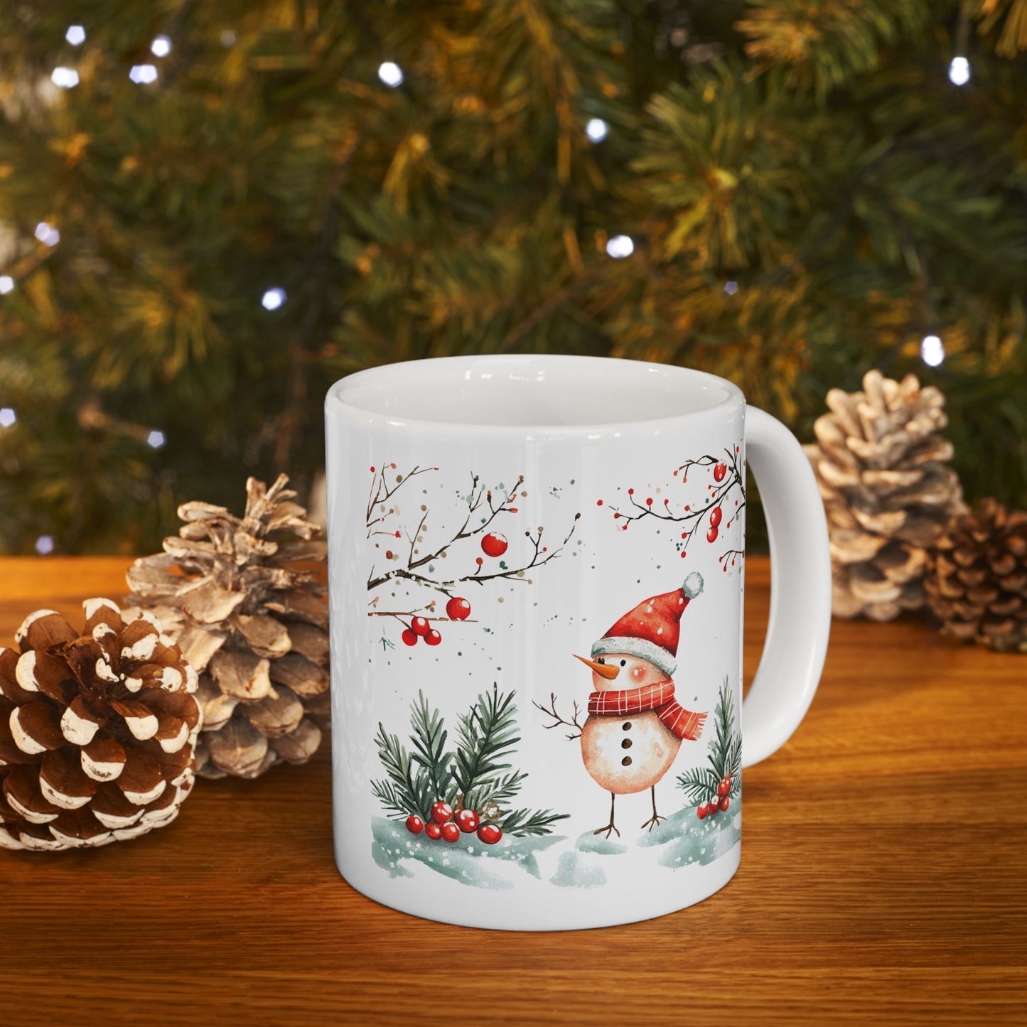 Snowbird Winter Scene Ceramic Mug