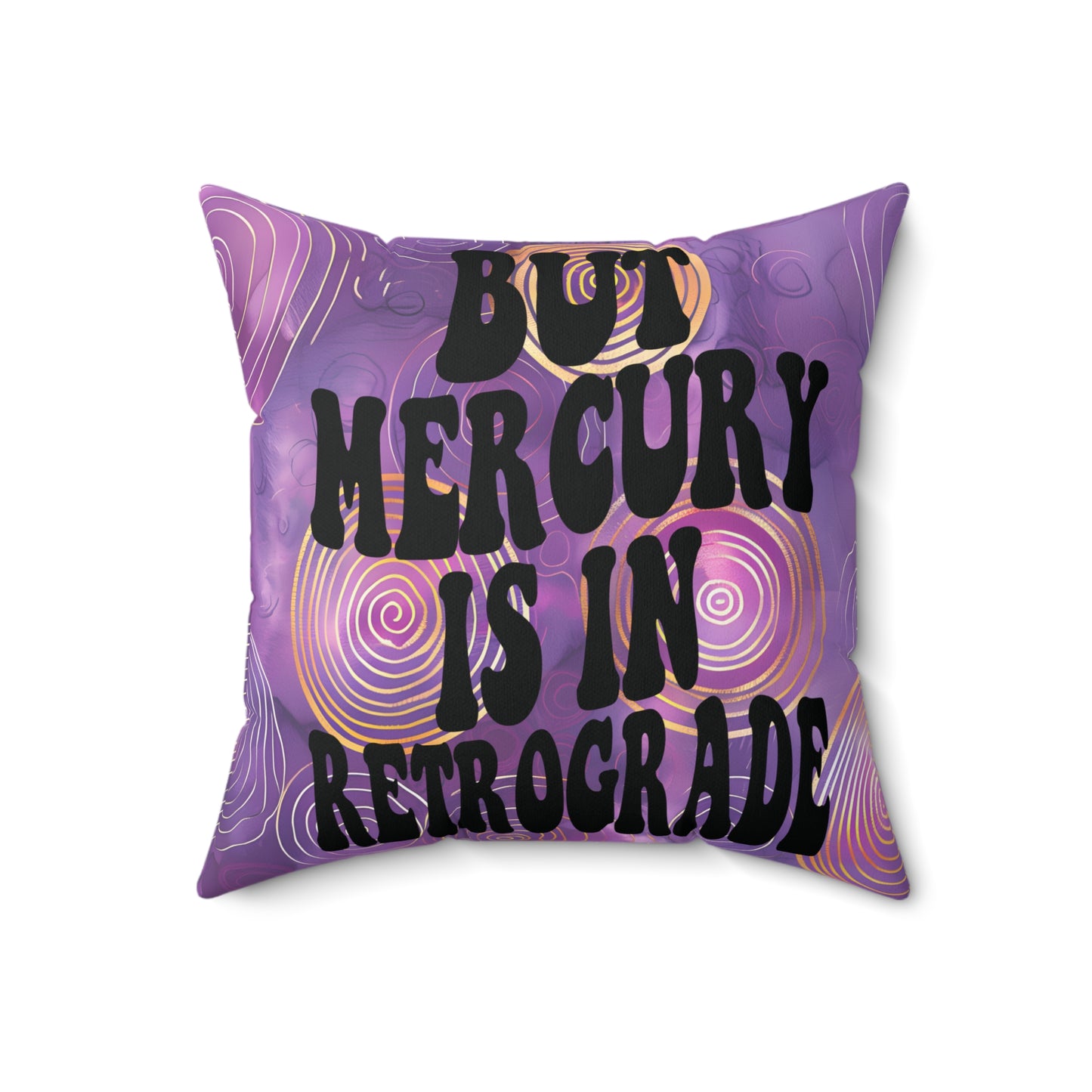 Purple Mercury in Retrograde Square Accent Throw Pillow