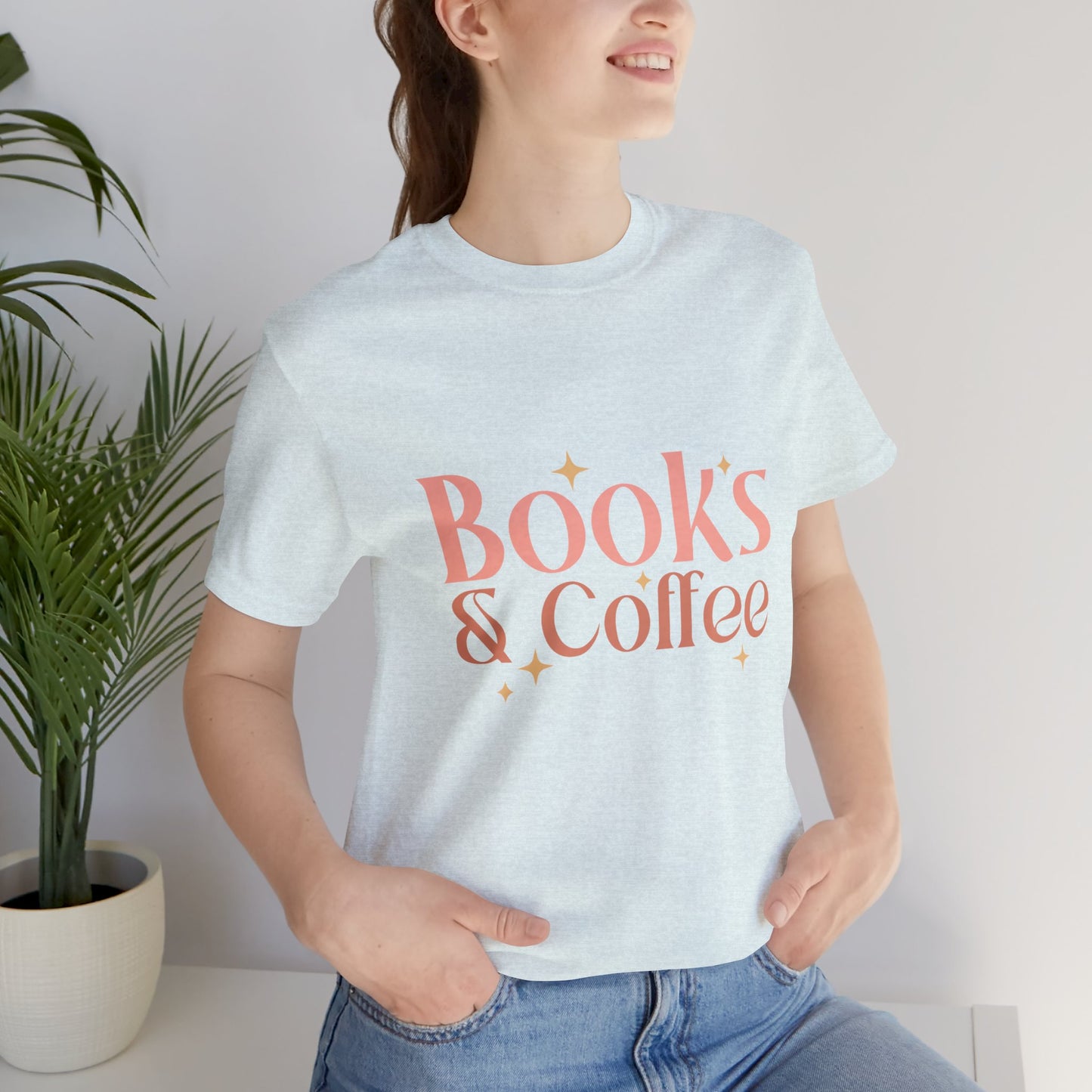 Books and Coffee Unisex Jersey Short Sleeve Tee