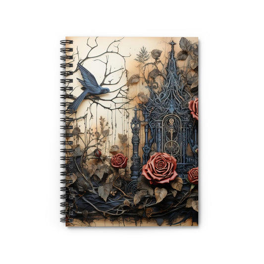 Gothic Journal - Ravens and Roses Spiral Notebook