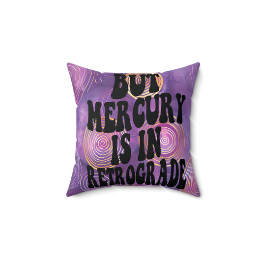 Purple Mercury in Retrograde Square Accent Throw Pillow