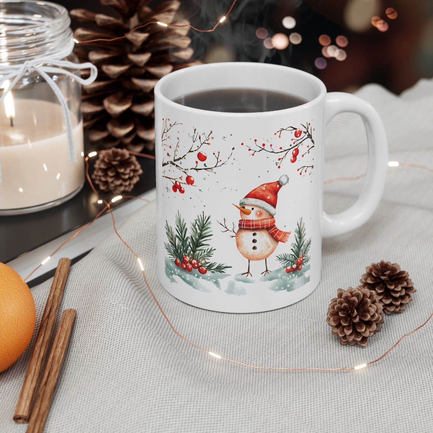 Snowbird Winter Scene Ceramic Mug