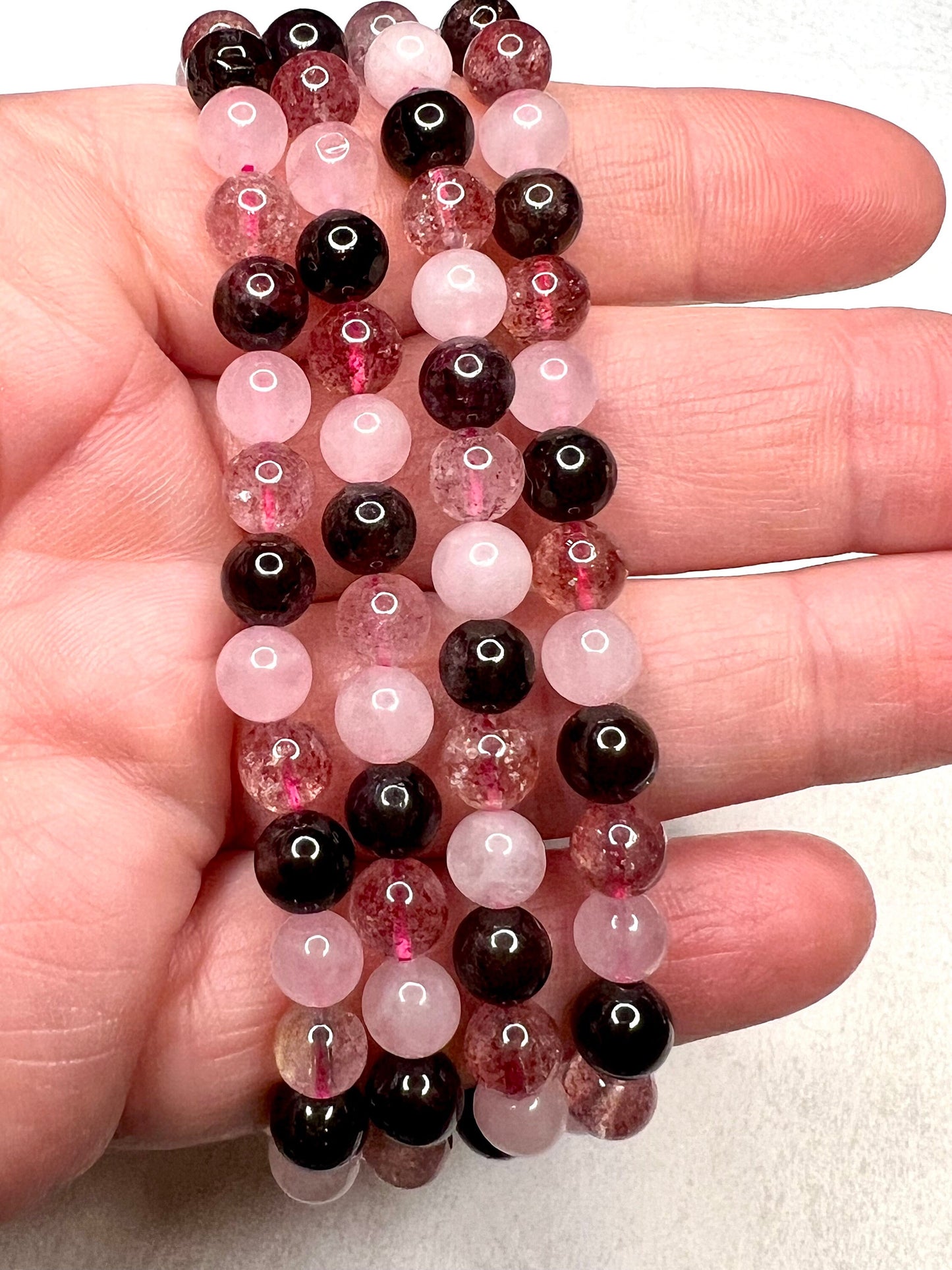 6mm Heart Chakra Gemstone Stretch Bracelet